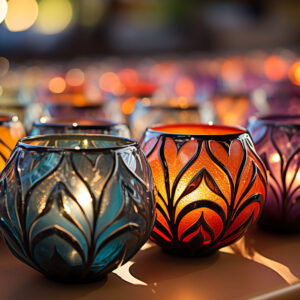 Hand-Blown Glass Candle Holder