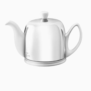Salam Teapot - 4 Cups (23 Oz) Ceramic & Stainless Steel in White