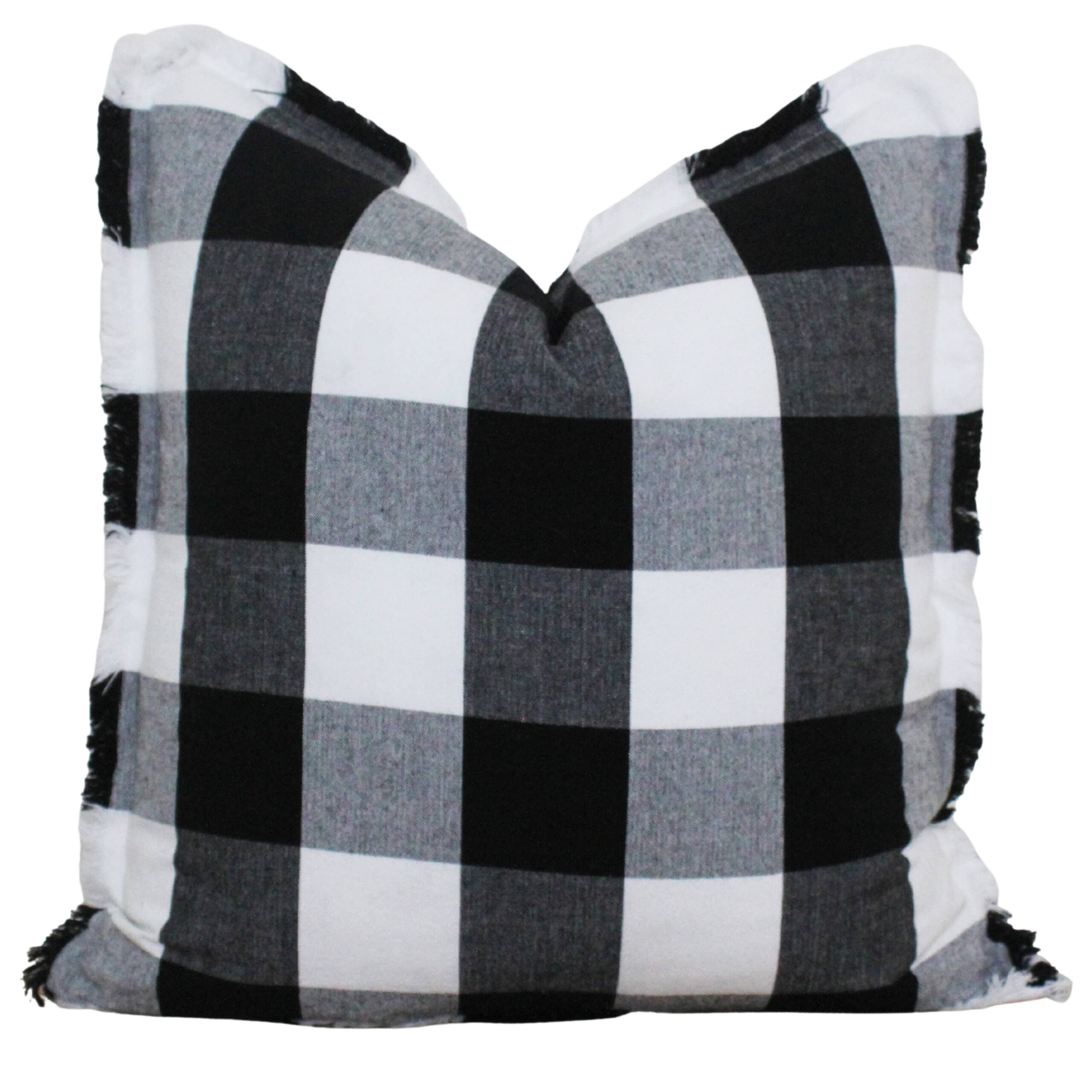 Buffalo Check Fringe Pillow Covers
