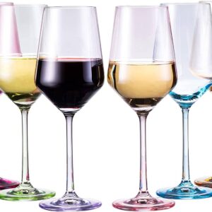 Colored Wine Glasses Set of 6 - Multicolored 12oz