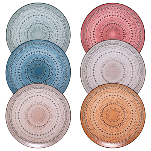 Glass Hobnail Colored Plates | Set of 6 Plate 10.6"D