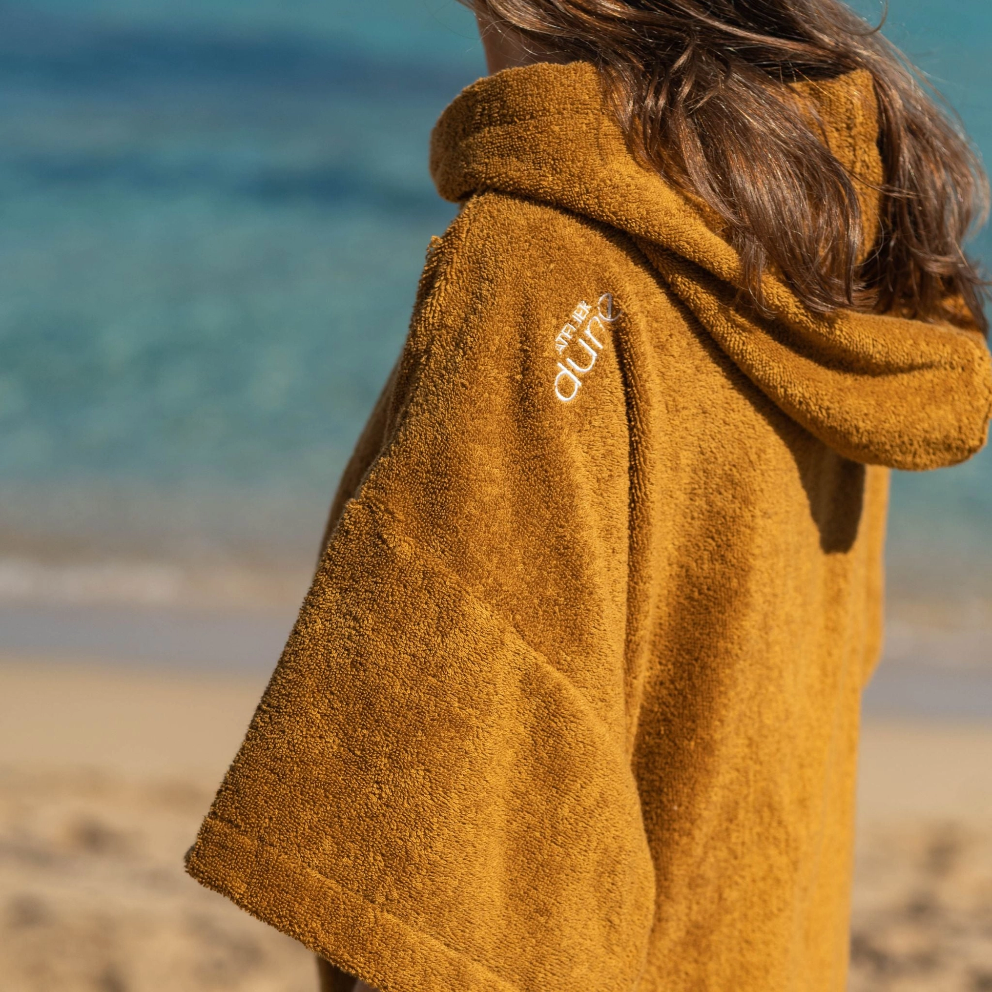 ATELIER DUNE Poncho Premium coton bio - Caramel - Image 2