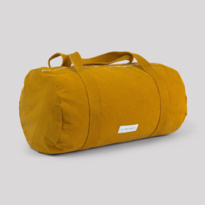 Mini bowling bag in saffron yellow organic cotton canvas