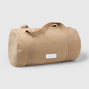 Mini bowling bag in organic cotton canvas Sand beige