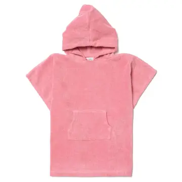 Organic Cotton Poncho - 4/8 years - Malabar Pink