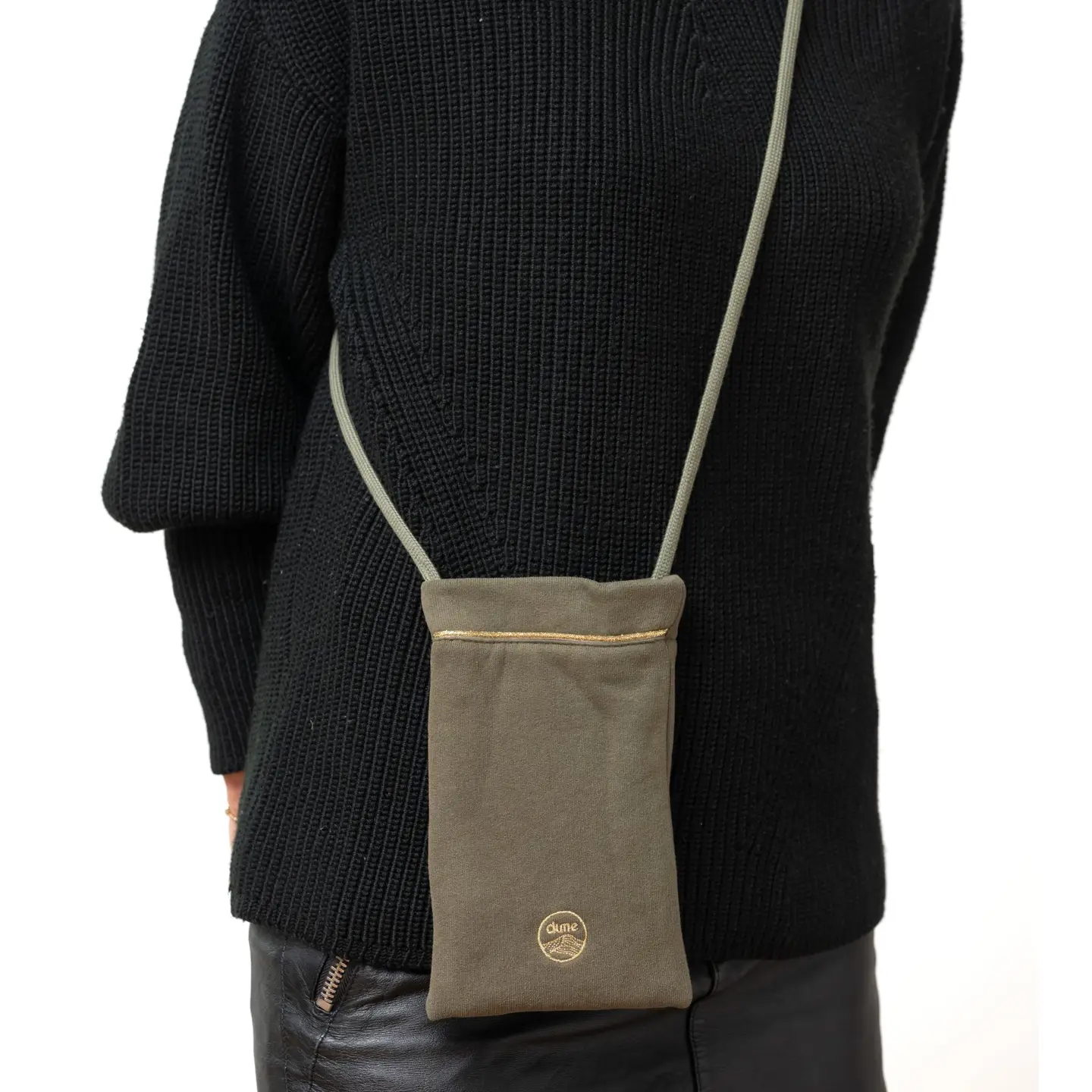 Organic Fleece Crossbody Bag - Khaki - Image 4