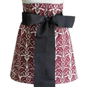 Filigree Claret Red Printed Cloth Cocktail Aprons