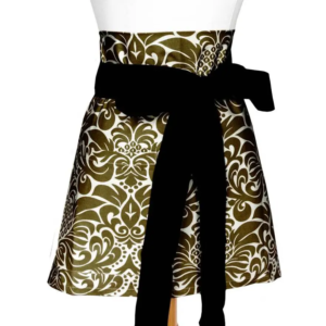 Gracious Chocolate Brown Printed Cloth Cocktail Apron