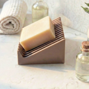 Waterfall Premium Soap Dish - Taupe Modern Soap Tray
