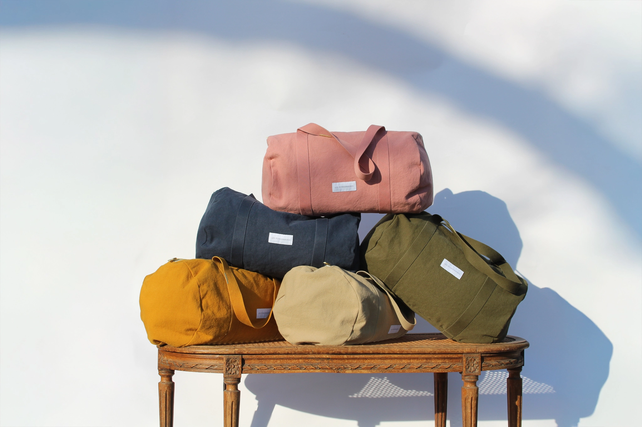 Mini bowling bag in storm blue organic cotton canvas - Image 3