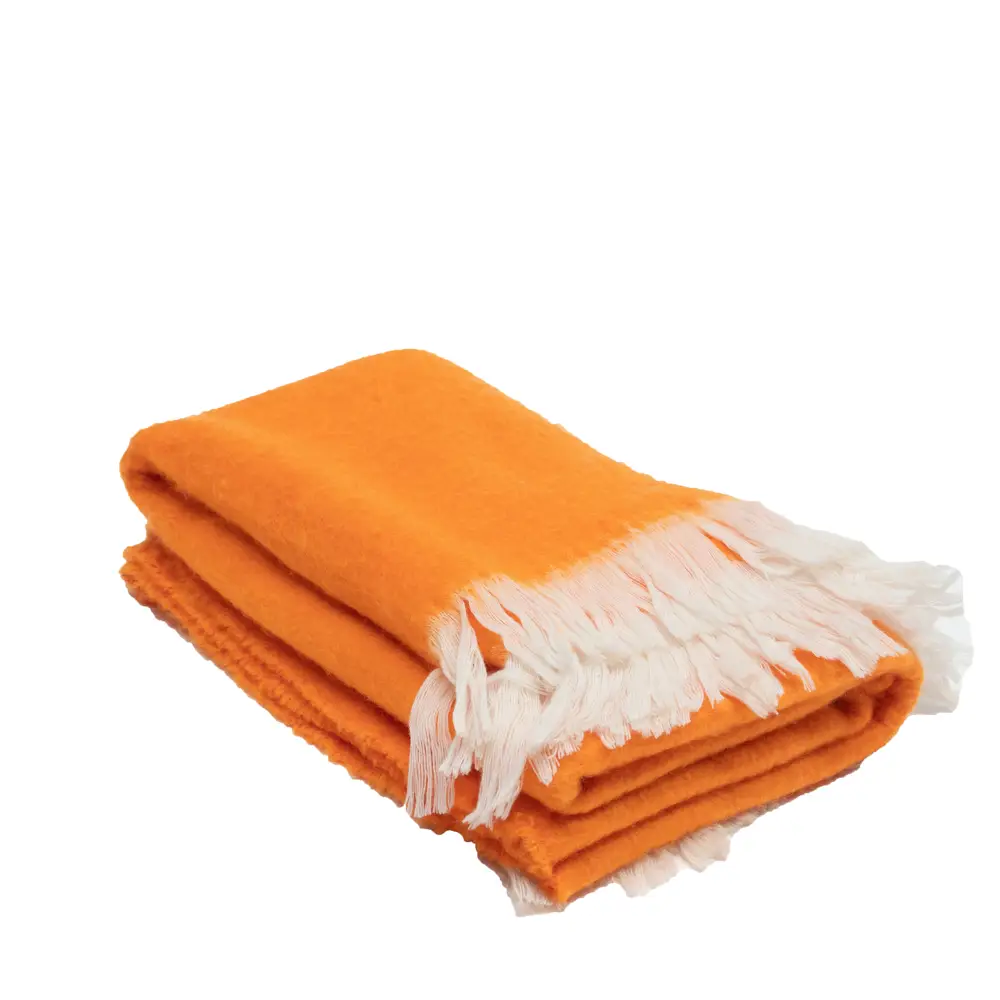 Woolen Throw in Orange - Image 2