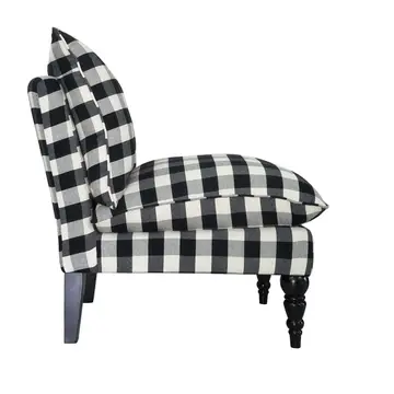 Buffalo Check Chair w/ attached cushion - Image 4