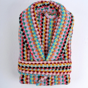 Pom Pom Bathrobe | Handwoven Robe | Thick and Plush Robe