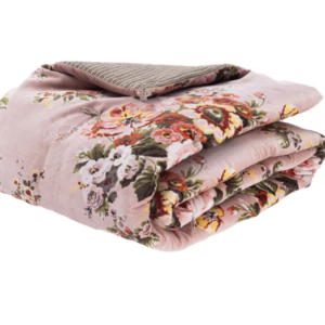 Bangalore French Floral Quilt/Comforter in 100% Cotton Velvet in Orchid 220cm x 250cm