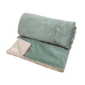 Namaste French Velvet Cotton Sofa Throw 90cmx200cm in Celadon