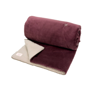 Namaste French Velvet Cotton Sofa Throw 90cmx200cm in Berry