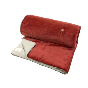 Namaste French Velvet Quilt/Comforter in 100% Cotton Velvet in Rouille 220cm x 250cm